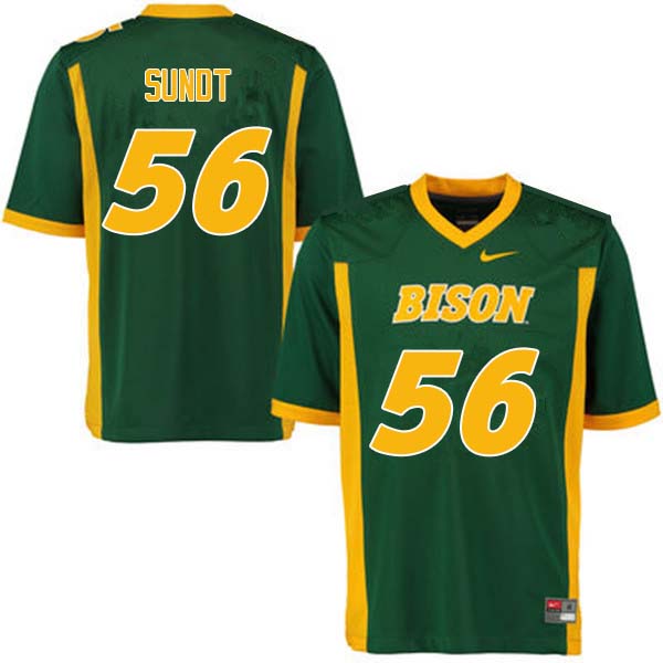 Men #56 Tanner Sundt North Dakota State Bison College Football Jerseys Sale-Green